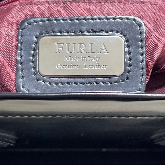 FURLA Vintage Black Leather Shoulder Bag - Picture 10 of 16